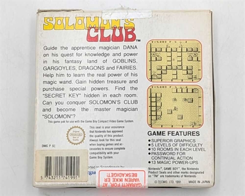 Solomons Club - Complete In Box - Cartridge  - Gameboy Original (C Grade) (Used)